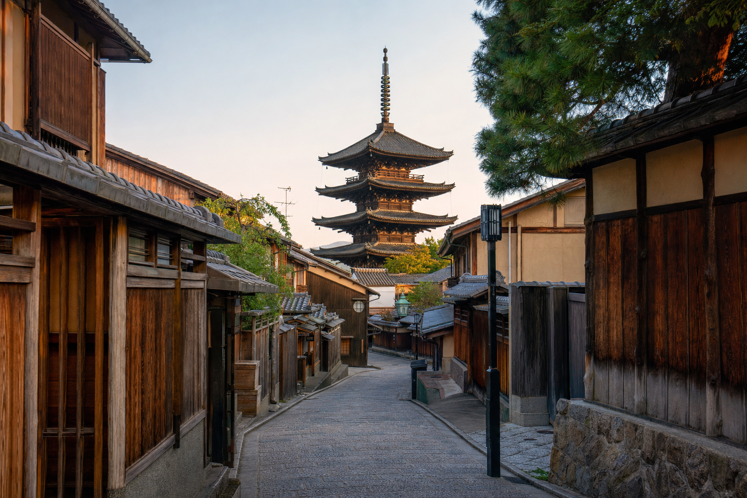 A quiet traditional street in Kyoto